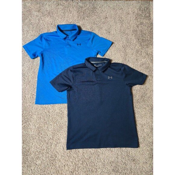 Youth Under Armour Polo Golf Dress Set of 2 Blue colors Youth Size Large loose - Picture 1 of 5